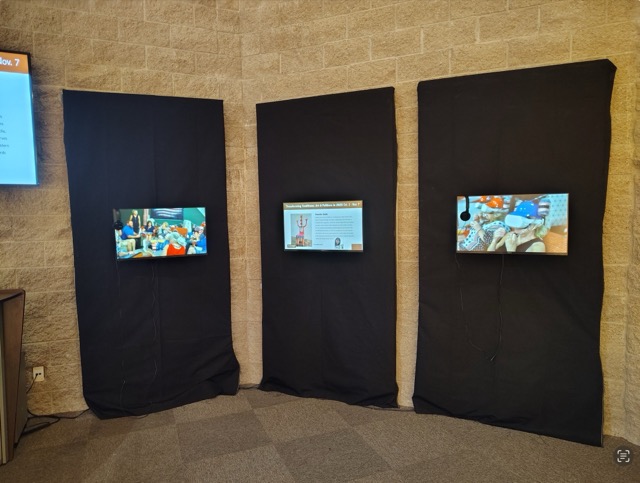 Three Spirits Oracle on central screen at Yavapai College Prescott Art Gallery